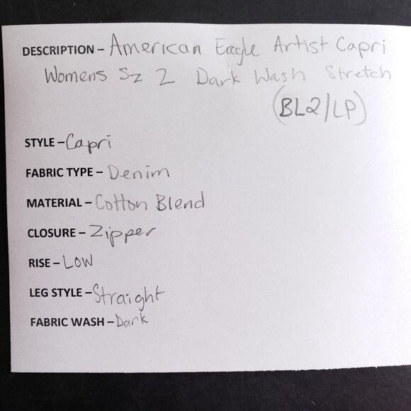 American Eagle Artist Capri Womens Size 2 Dark - Picture 6 of 7